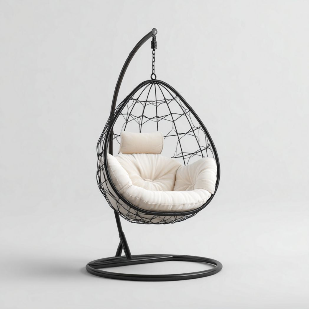 Fotel wiszący z materiału tekstylnego do użytku w ogrodzie - 110 x 80 x 120