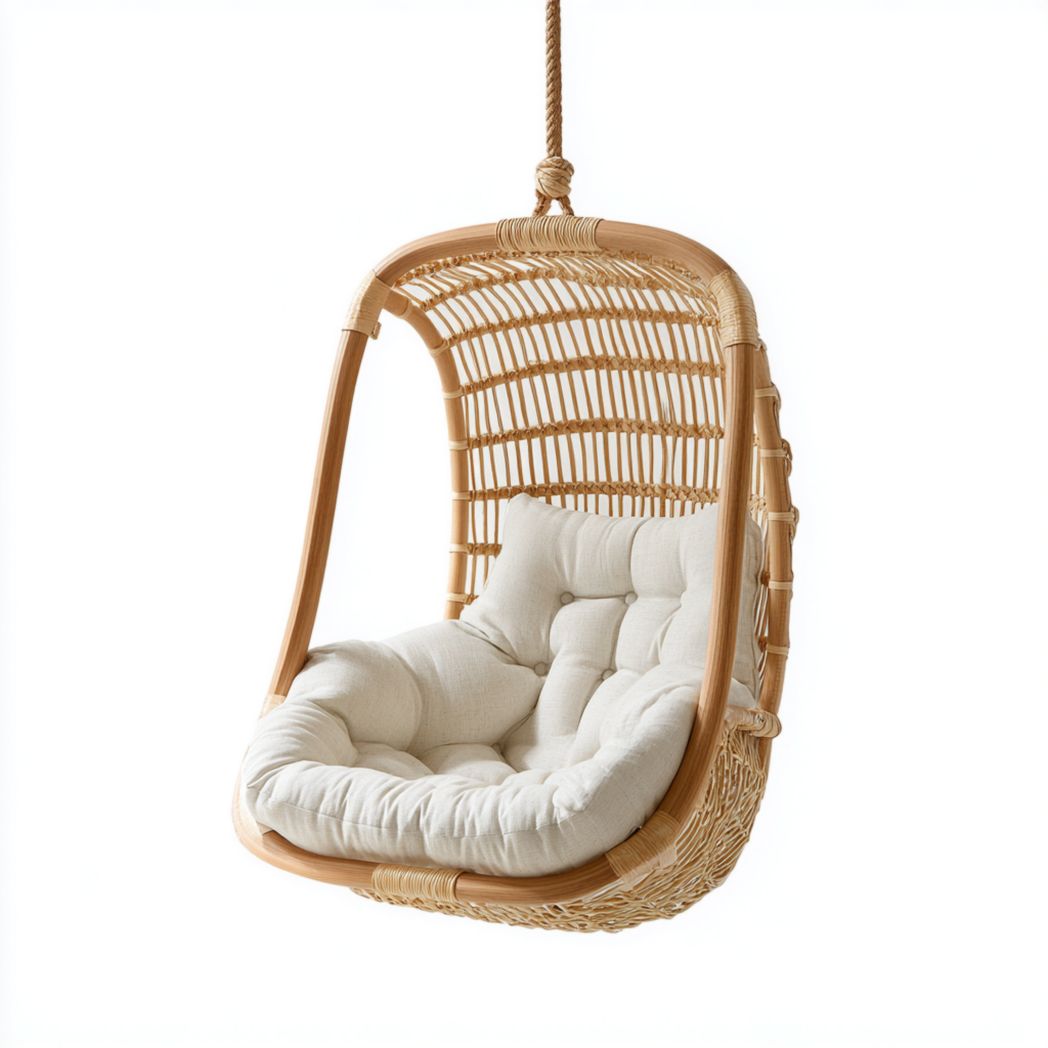 Huśtawka wisząca z rattanu do użytku w ogrodzie - 100 x 80 x 120