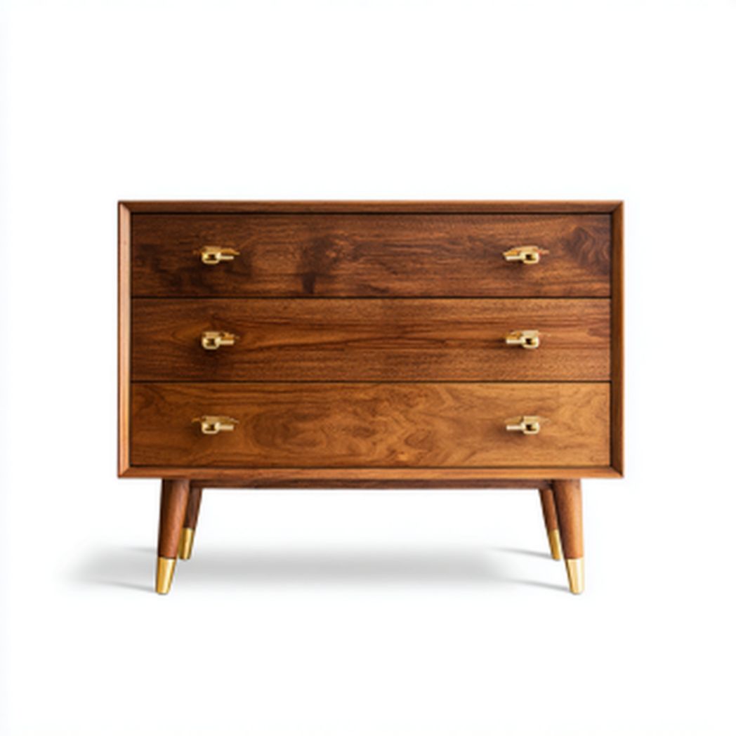 Komoda z trzema szufladami do salonu z drewna - 80 x 40 x 75